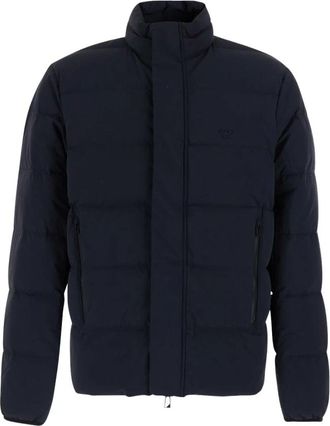 Emporio Armani Gewatteerde kraag donsjack - Heren - Winterjassen - Blauw - XL - Leer - Jassen