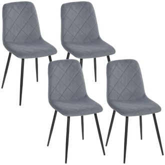 HOMCOM Sillas de comedor 45x54x87 cm gris