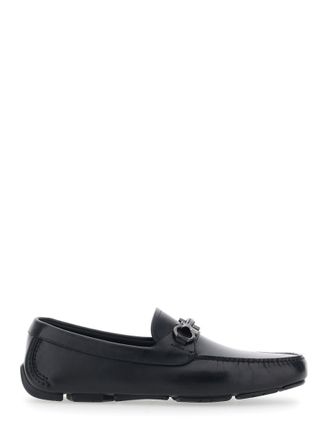 Ferragamo Black Leather Loafers
