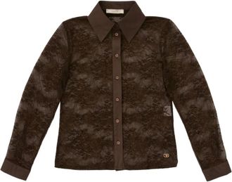 Yes-Zee La Camicia - Dames - Blouses - Bruin - L - Nylon - Overhemden