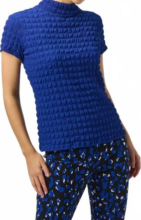 Joseph Ribkoff Tilly Textured Knit Fitted Top In Blue Sapphire