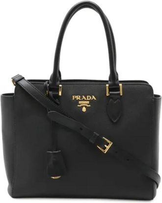 Prada Pre-owned Handbags, female, Black, Size: ONE SIZE Pre-owned Leather prada-bags