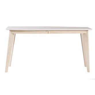Miliboo Mesa De Comedor Dise&ntilde;o Extensible Blanca Y Madera Clara L150-200 Leena