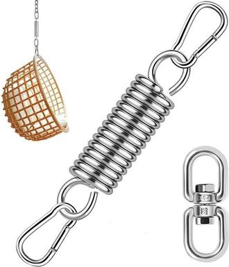 OEM Kit Di Sospensione Per Amaca, Gancio A Molla Per Amaca, Sedie Amaca In Acciaio Inox Con Moschettoni, Carico Massimo Fino A 250 Kg Per Uso Interno, Ama