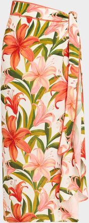 La Blanca Jungle Blossoms Sarong Wrap Cvoverup