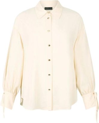 Liu Jo Lange Mouwen Blouse met Knopen - Dames - Overhemden - Beige - M - Overhemden