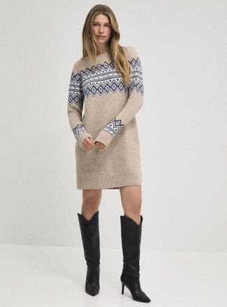 Icone Touch of wool plush jacquard knit minidress
