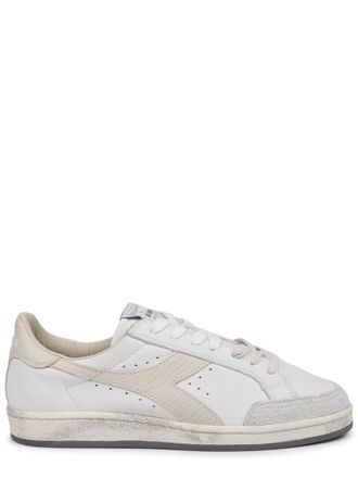 Diadora White Prestige Used Distressed Sneakers