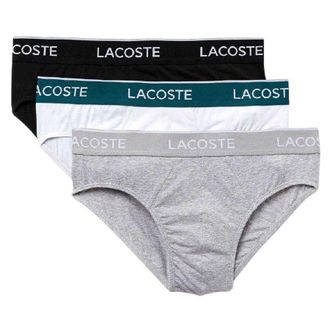 Lacoste Herenslip met logo (Set van 3) (Zwart/Wit/Grijs)