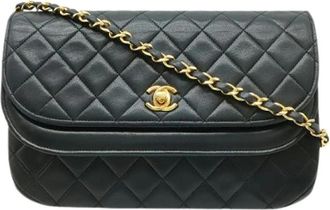 Chanel Pre-owned Matelasse Lamslederen Schoudertas - Dames - Vintage Schoudertas - Zwart - ONE Size - Leer - Vintage