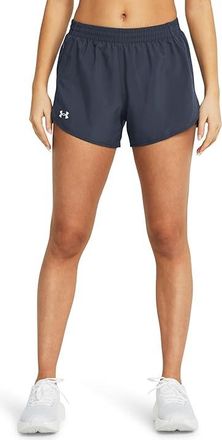 Under Armour Fly By Shorts Womens Shorts Downpour Gray/Downpour Gray/Reflective : LG (US 12-14), Polyester