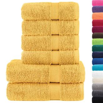 Berkfield Home 6 Piece Premium Towel Set SOLUND Gold 600 gsm