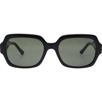Florence By Mills 55mm Rectangular Sunglasses in Gloss Black at Nordstrom Rack