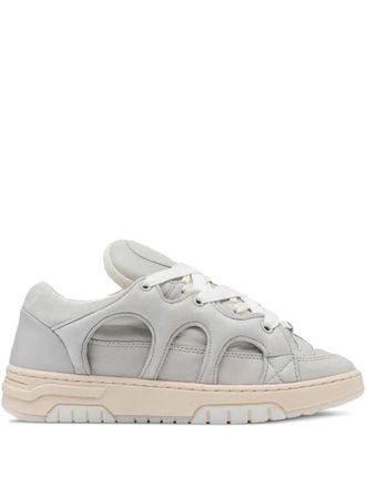 Paura cut-out leather sneakers - women - Calf Leather/Calf Leather/Rubber - 37 - Grey
