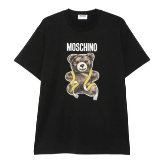 Moschino Tops, Dames, Zwart, M, Katoen, Teddy Bear Jersey T-Shirt