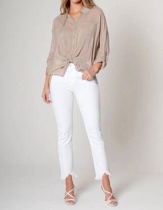 Maven West Cargo Pocket Top In Khaki