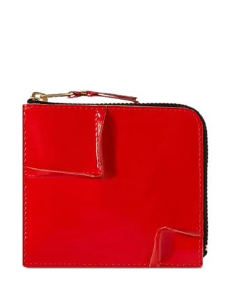 Comme Des Garçons zip-around panelled wallet - unisex - Goat Skin - One Size - Red