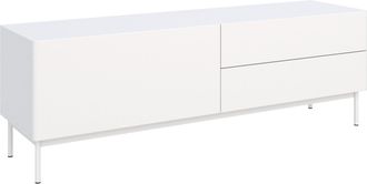 Selsey Selsey Olio - Mueble Tv Con 1 Puerta Abatible Y 2 Cajones - 160 Cm - Blanco