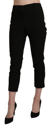 Bencivenga Black High Waist Skinny Cropped Dress Trouser Womens Pants