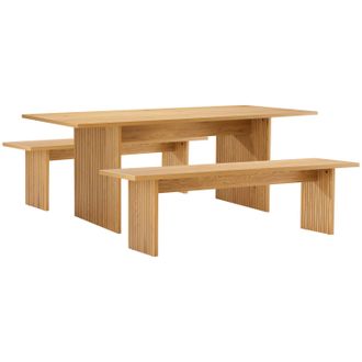 Happy Garden Conjunto De Mesa De 180 Cm Y 2 Bancos De Estilo Escandinavo Alma