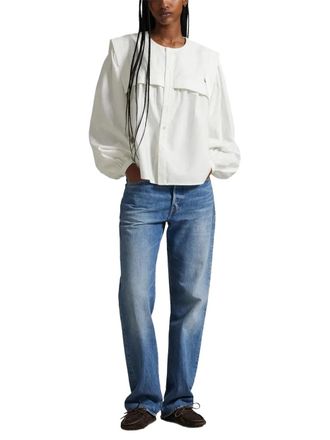 Ralph Lauren Polo Embroidered Cotton Blouse - White