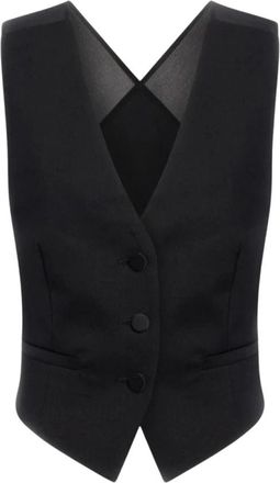Dondup Jassen, Dames, Zwart, M, Wol, Slim-fit Gilet