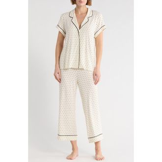 Nordstrom Rack Tranquility Cropped Pajamas in Ivory- Black Spaced Dot at Nordstrom Rack, Size X-Small