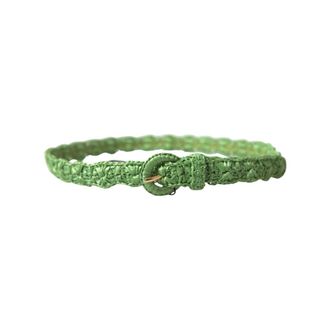 Dolce & Gabbana Accessoires, Dames, Groen, ONE Size, Viscose Geweven Skinny Taille Riem