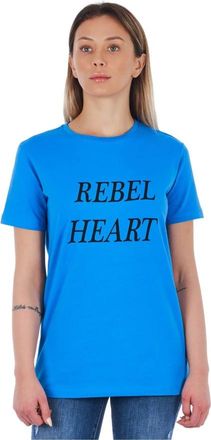 Frankie Morello Bedrukt Voor- & Achterkant T-shirt - Dames - T-shirts - Blauw - XS - Tops