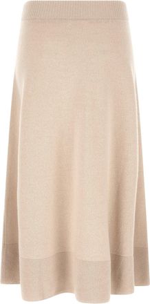 Agnona Cashmere Knit Skirt - Beige