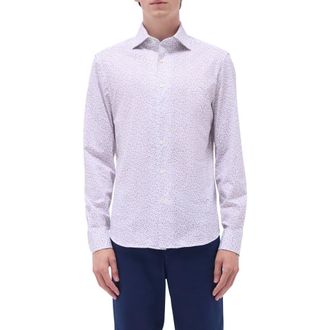 Bugatchi Devon OoohCotton Abstract Button-Up Shirt in Pistachio at Nordstrom, Size Xxx-Large