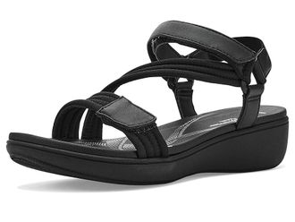 Clarks Breezerae Sun Womens Wedge Shoes Black Textile : 7.5 B - Medium