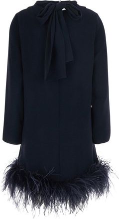 P.A.R.O.S.H. Womens Dress Feathers Black Tech Fabric Polyester