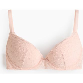 H&M Lace Super Push-up Bra in Light Pink at Nordstrom, Size 36B