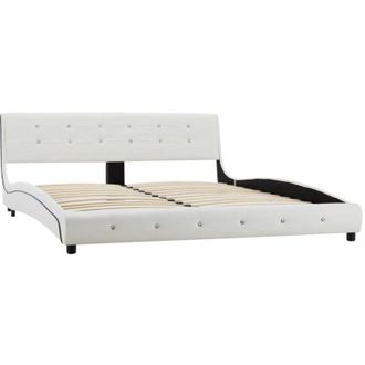 vidaXL Giroletto senza Materasso Bianco in Similpelle 160x200 cm - Vidaxl