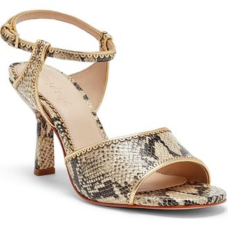 Cinq &agrave; Sept Rebecca Ankle Strap Sandal in Natural Multi/Gold at Nordstrom Rack, Size 10.5Us / 40.5Eu