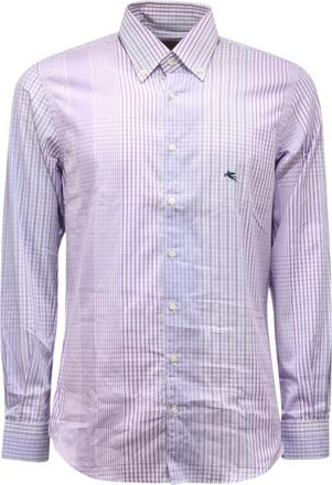 Etro Slim Fit Katoenen Overhemd - Heren - Casual Overhemden - Paars - S - Katoen - Overhemden