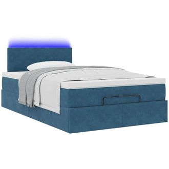 vidaXL Estructura De Cama Otomana Colch&oacute;n Terciopelo Azul Oscuro Vidaxl