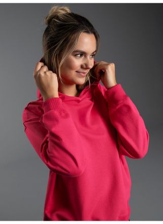 Trigema Sweatshirt TRIGEMA TRIGEMA D&uuml;nner Oversize-Hoodie, Damen, Gr. XXL, pink (koralle), Sweatware, 50% Baumwolle, 50% Polyester, Basic, Sweatshirts Sweatsh