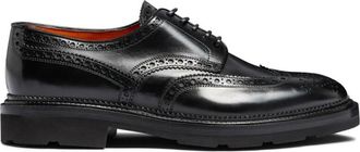 Santoni Emil-D-Ntgn 01 Derby Brogue - Heren - Veterschoenen - Zwart - 45 EU - Leer - Schoenen