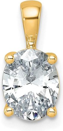 Diamond2Deal 14k Yellow Gold 1 1/2 Ct Oval Cut Lab Grown Diamond Pendant