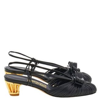 Ferragamo Vara Cage-Heel Slingback Pumps, Size 7 C