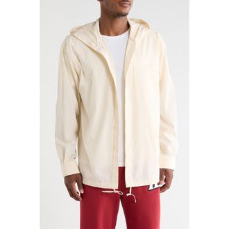 Helmut Lang Hoodie Cotton Poplin Button-Up Shirt in Vanilla at Nordstrom Rack, Size X-Large