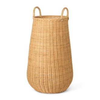 Ferm Living Laundry basket Braided - Natural wood - Woven rattan - Designer Trine Andersen