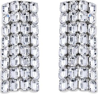 Area Long Crystal Pav&eacute; Earrings in Clear Crystal/Silver at Nordstrom