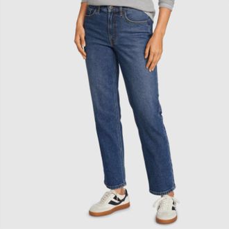 Eddie Bauer Authentic High-Rise Straight Leg Jeans In Indigo Blue