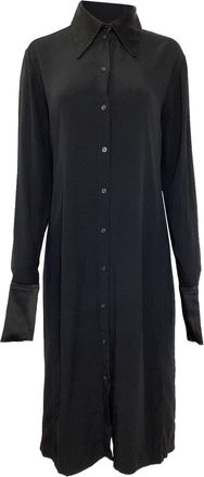 Acne Studios Button-Down Midi Shirt in Black Acetate