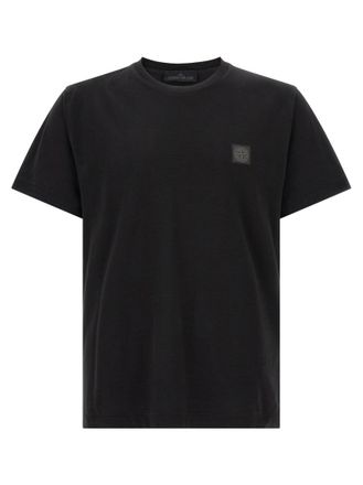 Stone Island Black Solid Crew Neck T-Shirt