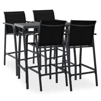 Berkfield Home 5 Piece Garden Bar Set Black