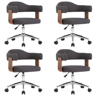 vidaXL Sillas De Comedor Girartorias 4 Uds Madera Curvada Y Tela Gris Vidaxl